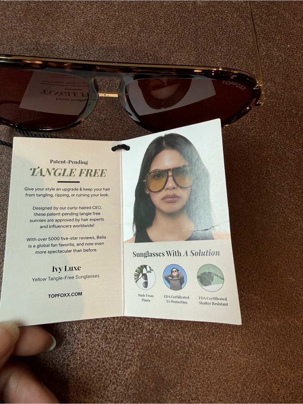 TOPFOXX Tortoiseshell Aviator Sunglasses with Red Lenses - Picture 7 of 14